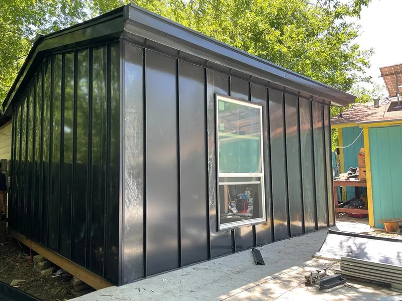 Black standing seam metal wall panels for Metal Roof Installation in Thomasville